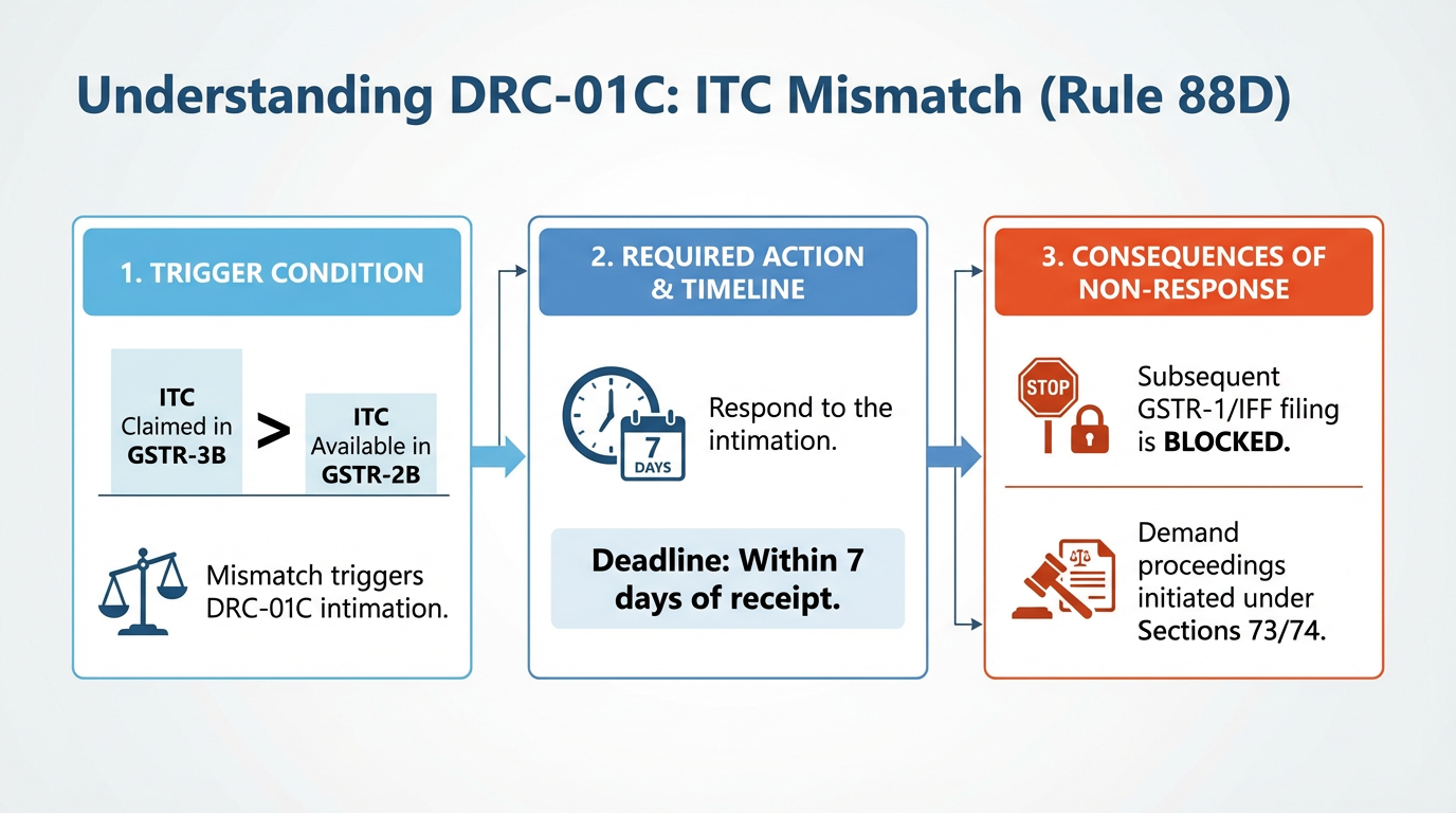 DRC-01C ITC mismatch Rule 88D GSTR-2B