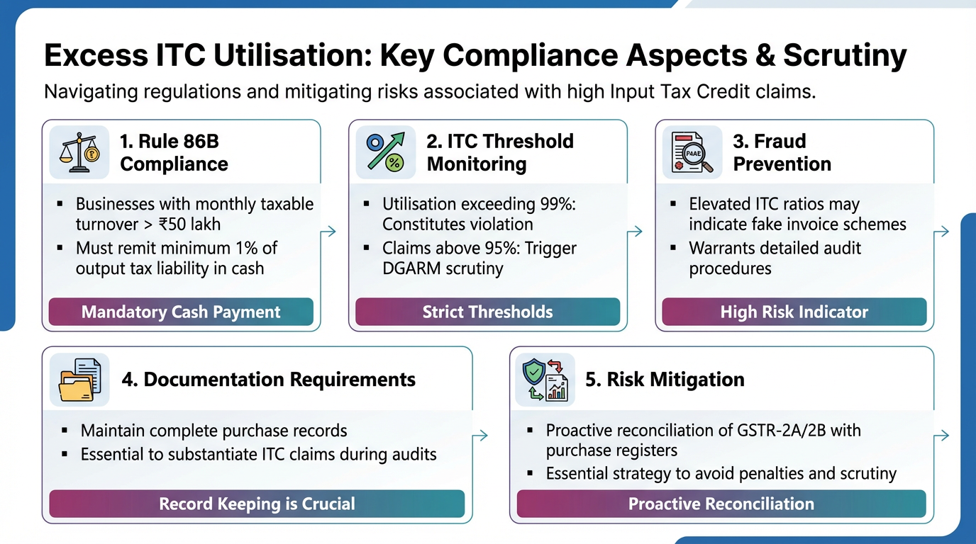 Key ITC utilisation thresholds Rule 86B