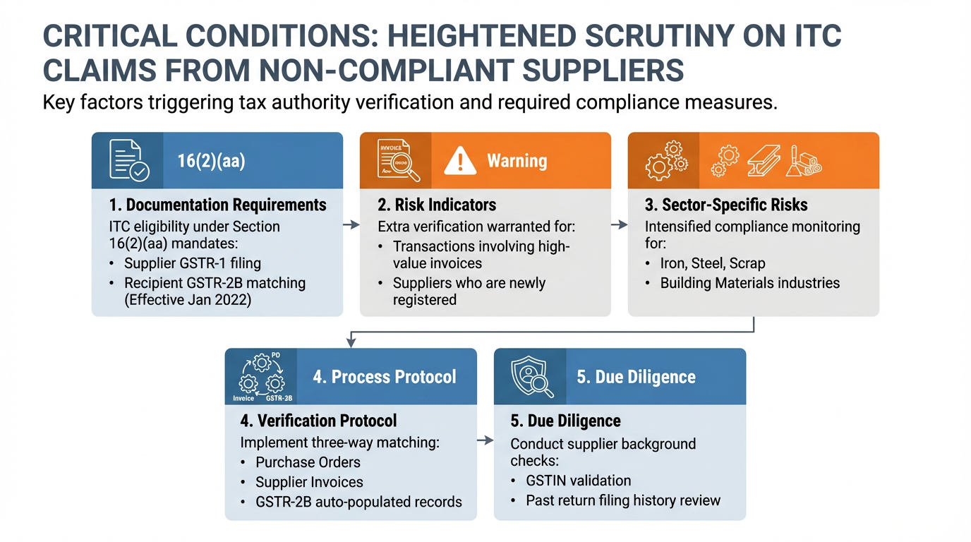 Supplier related GST risk ITC scrutiny