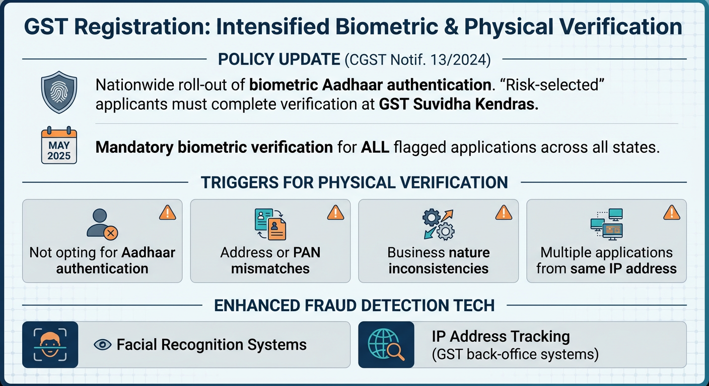 Biometric Aadhaar authentication GST registration 2025