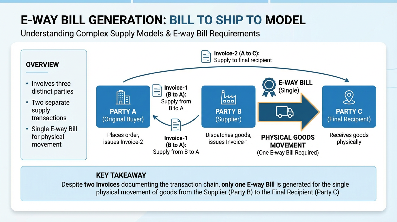 E-way Bill in “Bill To Ship To” Model