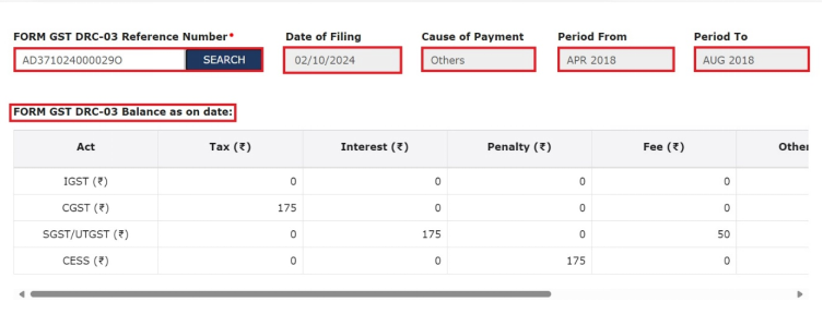 How can I make payment against the liability (tax, interest, penalty and others) based on self-ascertainment of tax and on ascertainment of tax by Tax Officer?