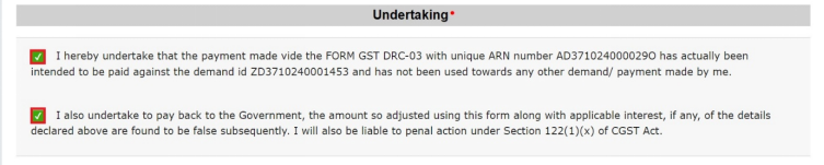 How can I make payment against the liability (tax, interest, penalty and others) based on self-ascertainment of tax and on ascertainment of tax by Tax Officer?