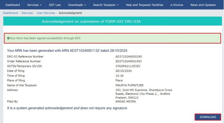 How can I make payment against the liability (tax, interest, penalty and others) based on self-ascertainment of tax and on ascertainment of tax by Tax Officer?