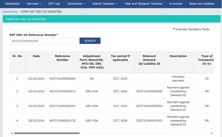 How can I make payment against the liability (tax, interest, penalty and others) based on self-ascertainment of tax and on ascertainment of tax by Tax Officer?