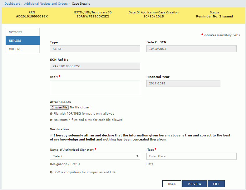 How can I file reply in Form GST DRC-06 against proceedings initiated for tax collected but not deposited with Government?