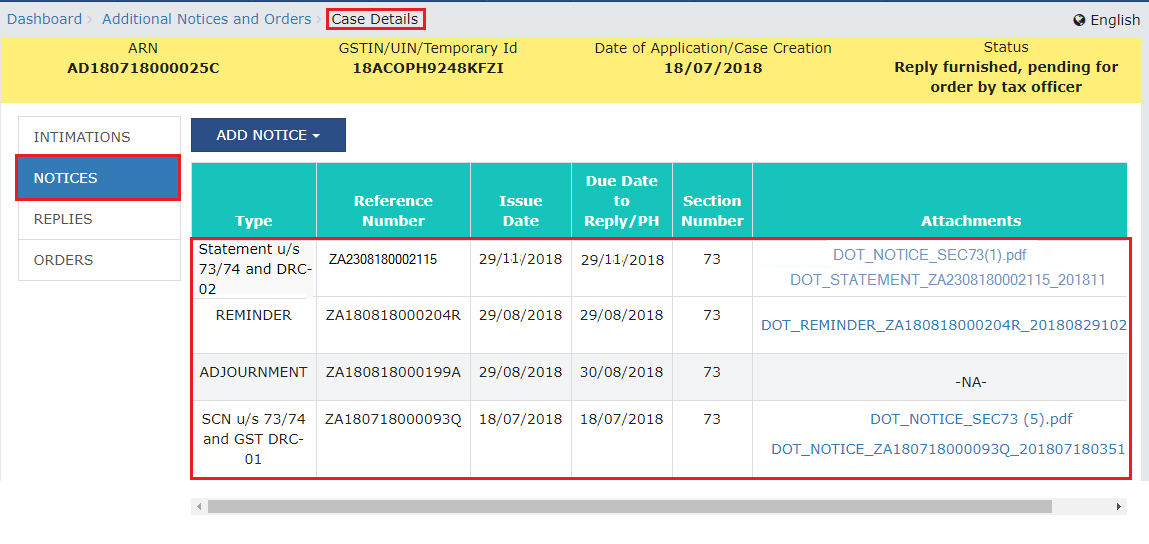 How can I file reply to intimation issued in Form GST DRC-01A and File reply in Form GST DRC-06 in response to proceedings initiated against me, by Tax Officer, u/s 73 and 74 related to determination of tax?