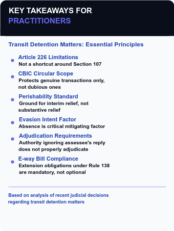 Key Takeaways – GST Transit Detention