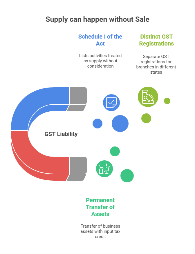 GST rule where supply is taxable even without a sale under Schedule I