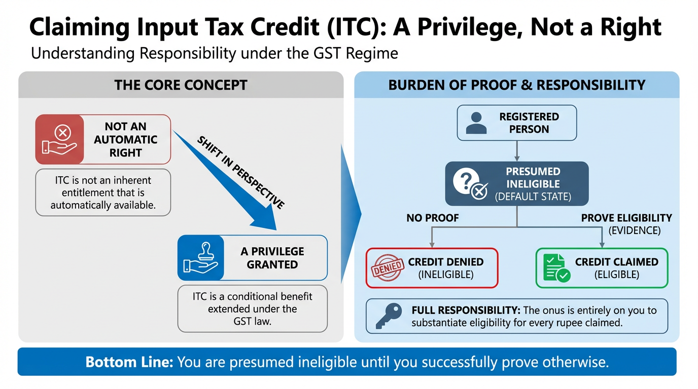 claiming itc is right not priveldge