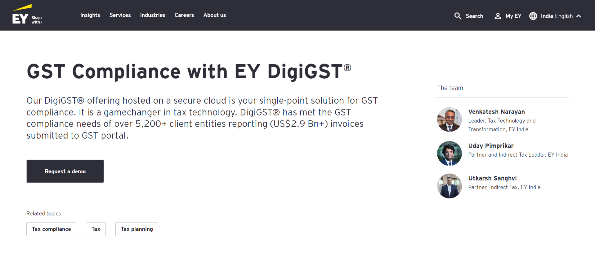 EY DigiGST SAP ERP integration software for GST compliance.