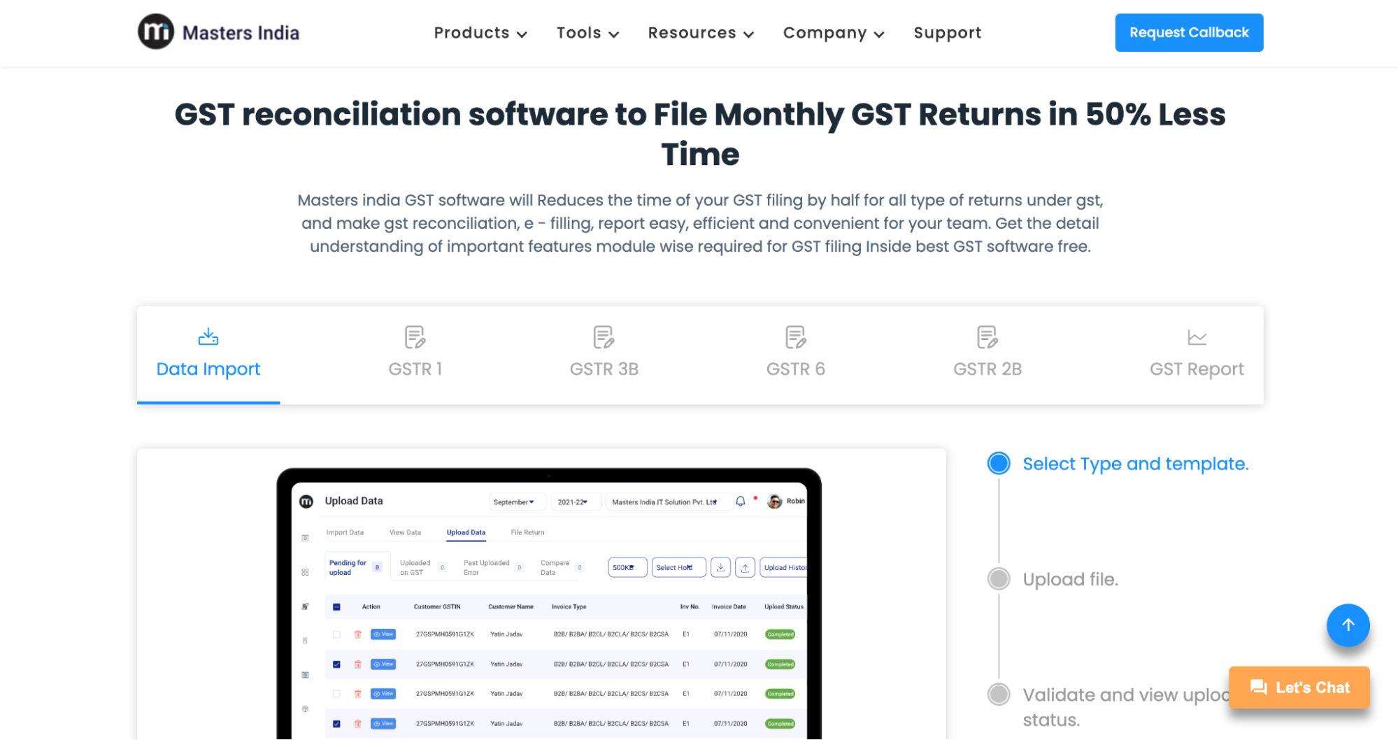 Masters India GST software solution.