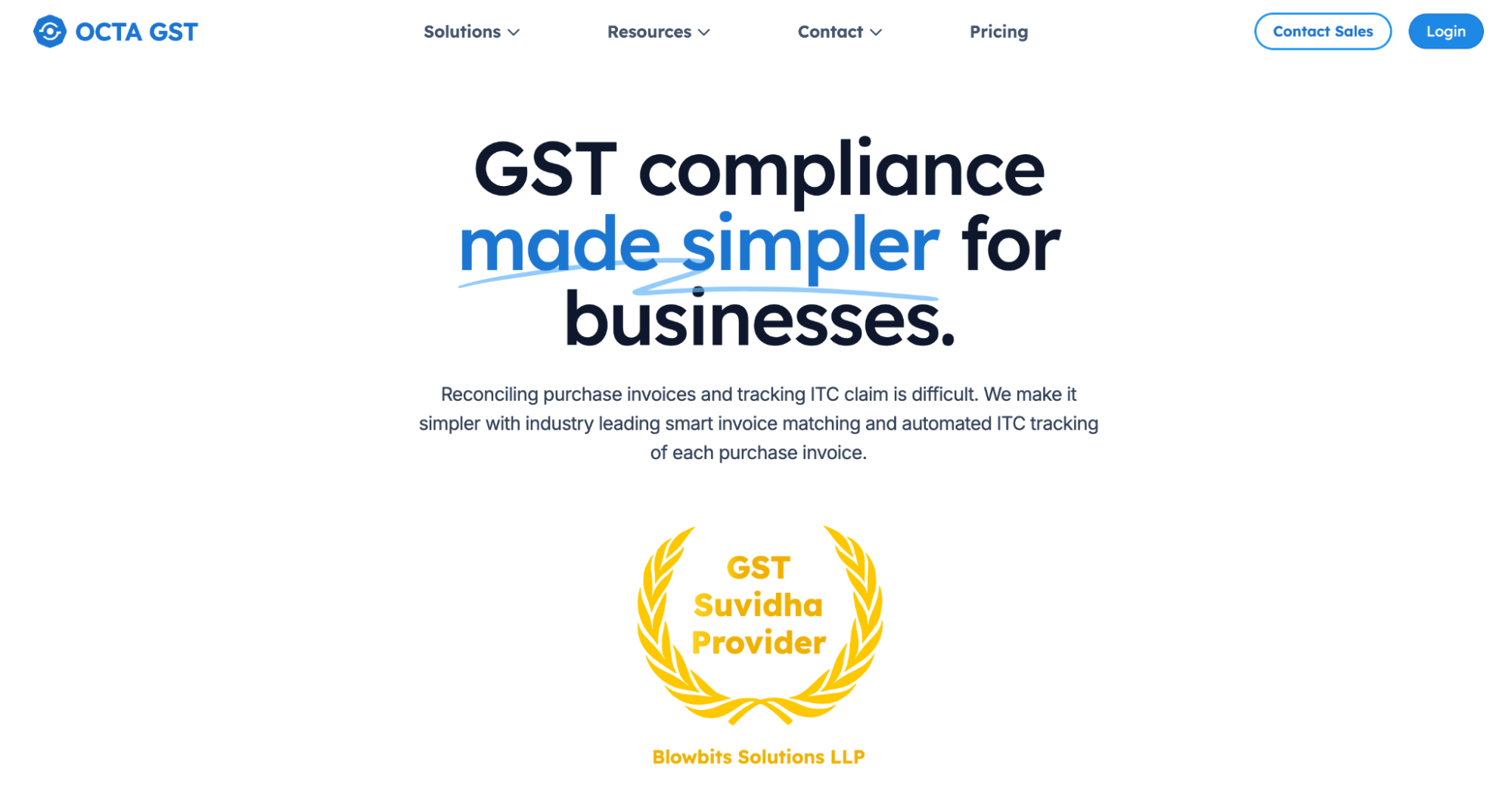 OctaGST enterprise GST software solution.