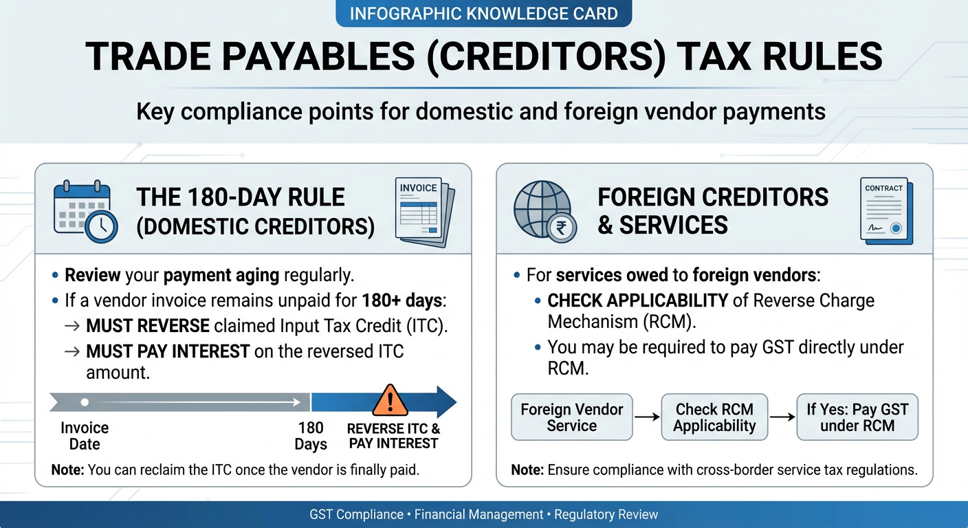 Trade Payables and 180 Day Rule under GST